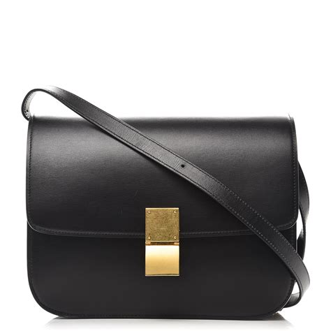 celine box bag slate|Celine Black Calfskin Leather Large Classic Box Bag.